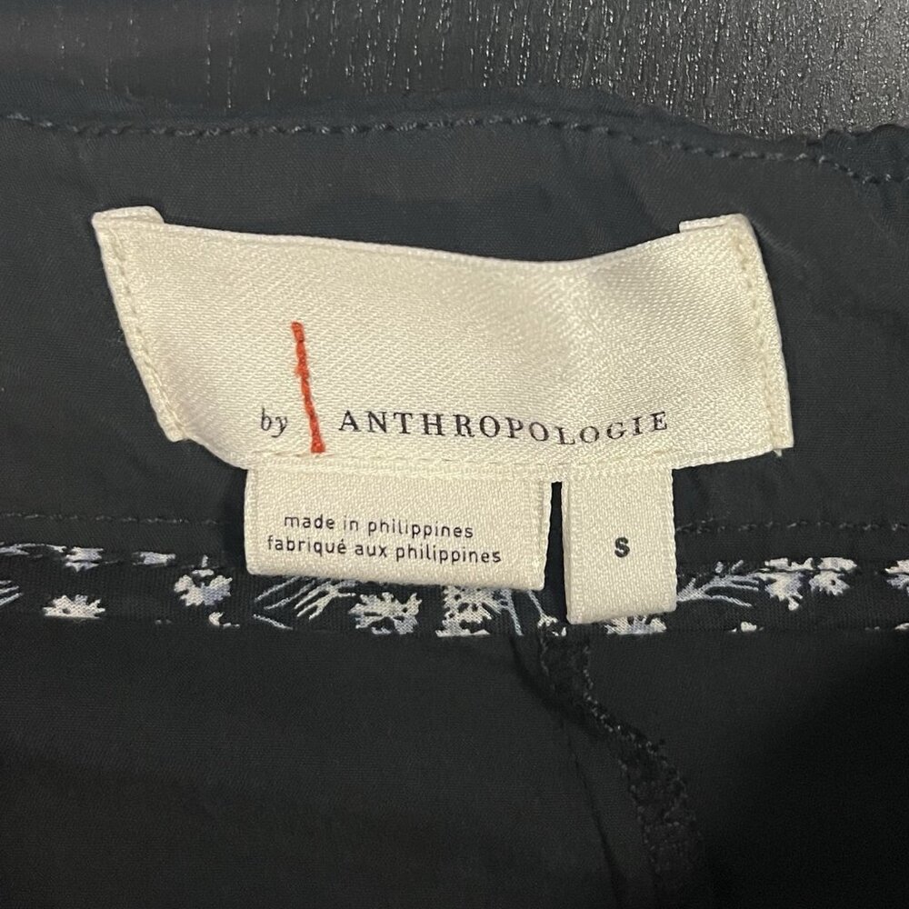 Anthropologie Women’s Pants Small Size Black Elastic Waist Pockets High Rise - Picture 3 of 12